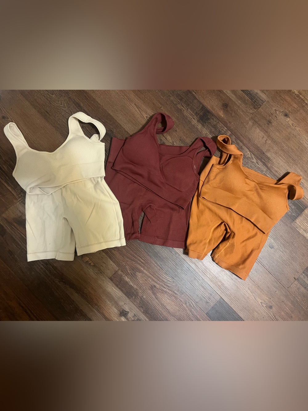 Ribbed Seamless Set - Cream, Rust, Burgundy